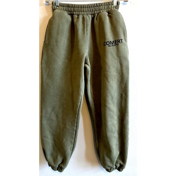 COMFRT Signature Sweatpants BAGGY Joggers Womens S Green Thick Grunge Comfy Warm - Picture 1 of 10